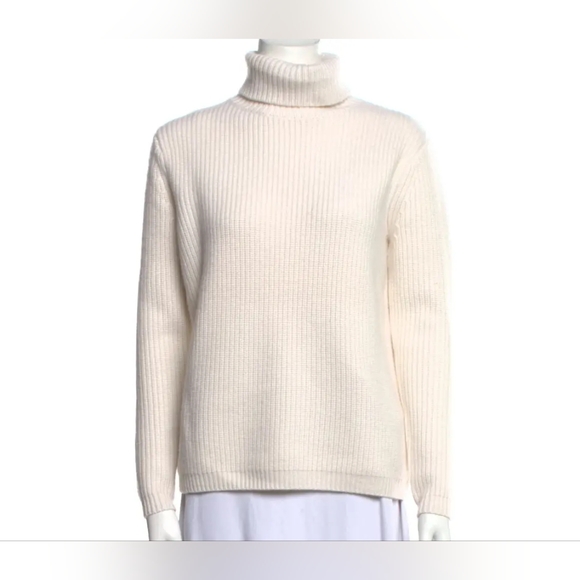 HP🎉 Jenni Kayne Cashmere Turtleneck Sweater Ivory White Oversized NWOT! - Picture 3 of 11